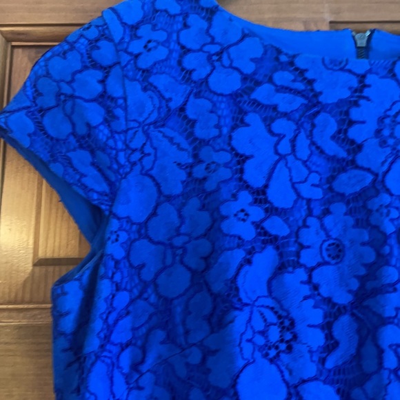 Vince Camino Royal Blue Cap Sleeve Lace Dress - Picture 3 of 6
